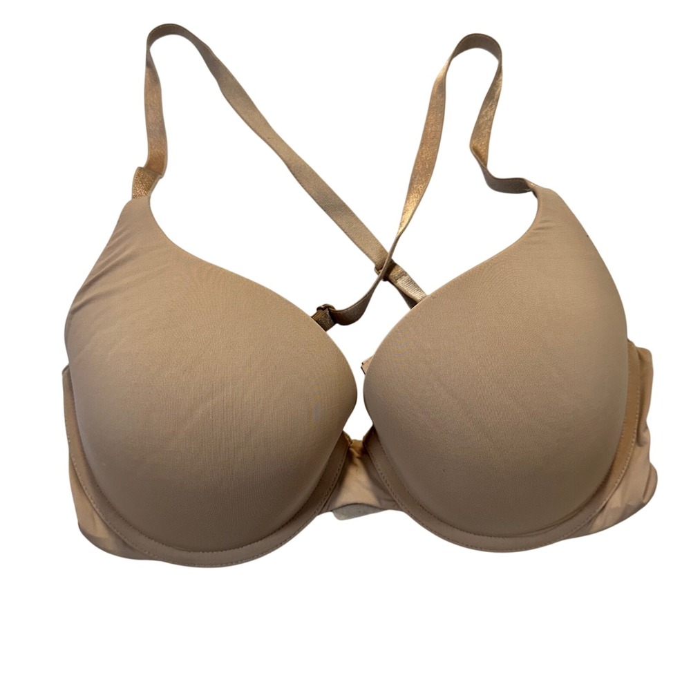Victoria's Secret Perfect Shape Bra Women 34D Tan Nude T-Shirt Underwire Basic